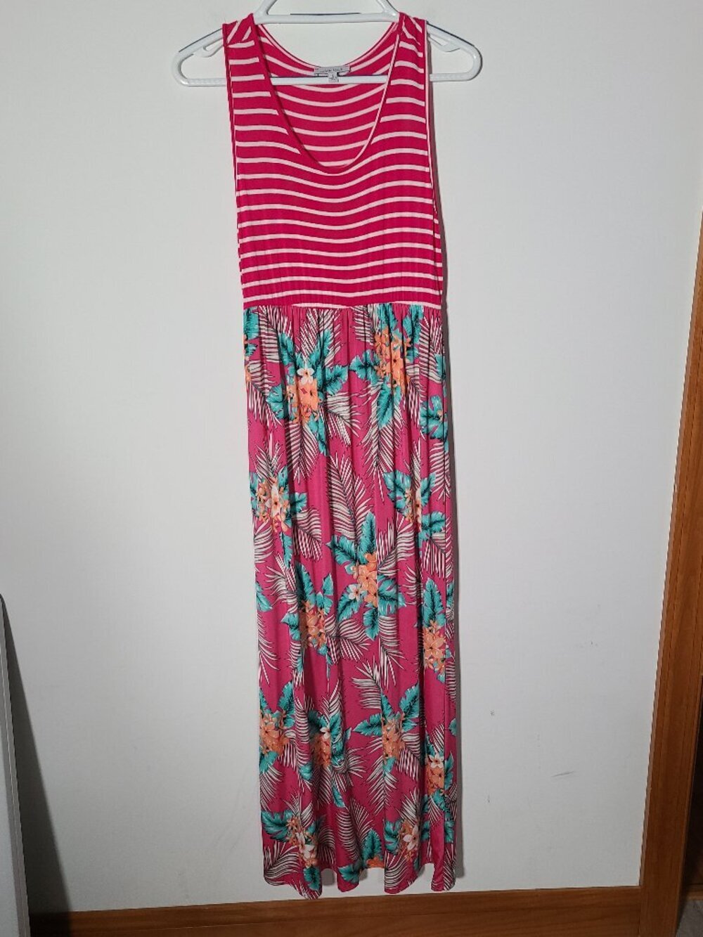 White Birch Maxi Dress Sleeveless Tropical Small